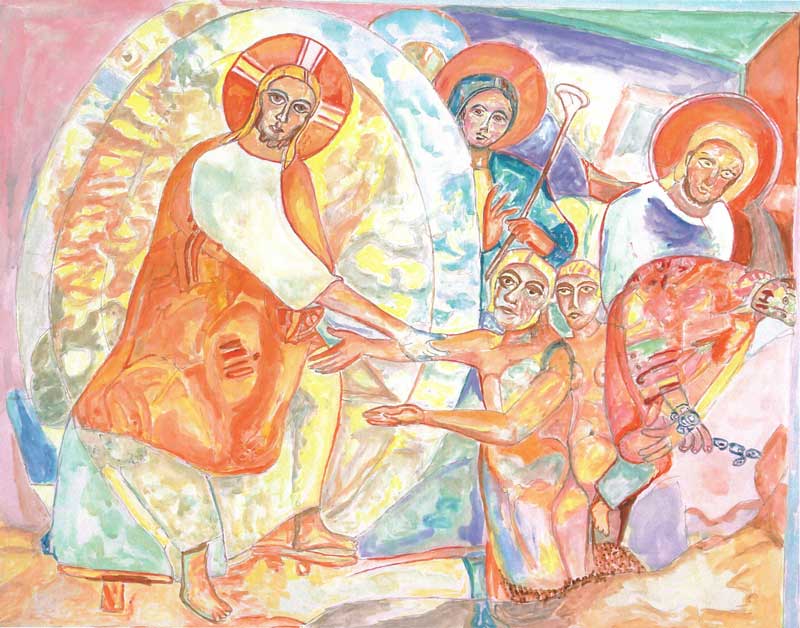 Früheste erhaltene Darstellung der Höllenfahrt Christi